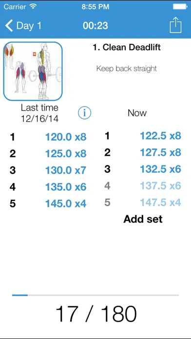 Capturas de pantalla de iGym FREE - Gym Workout Log. Exercise journal, bodybuilding & fitness routines for bulking & cutting, abs carving. Body measurements diary. Weight loss & mass tracker.