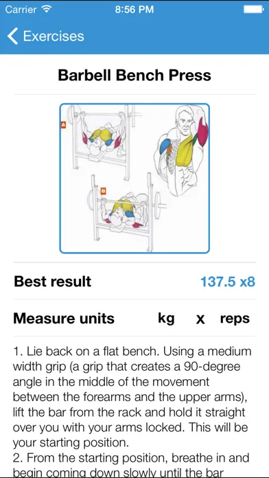 Capturas de pantalla de iGym FREE - Gym Workout Log. Exercise journal, bodybuilding & fitness routines for bulking & cutting, abs carving. Body measurements diary. Weight loss & mass tracker.