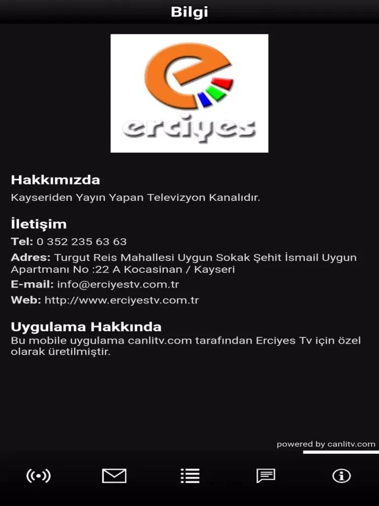 Ảnh chụp màn hình của Erciyes Tv iPad 