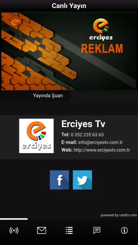 Ảnh chụp màn hình của Erciyes Tv