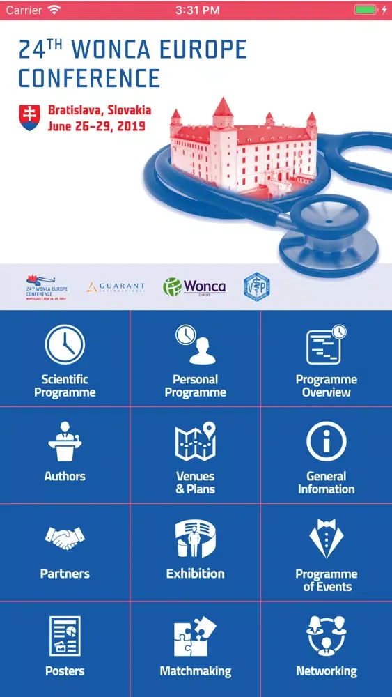 Capturas de tela do WONCA 2019