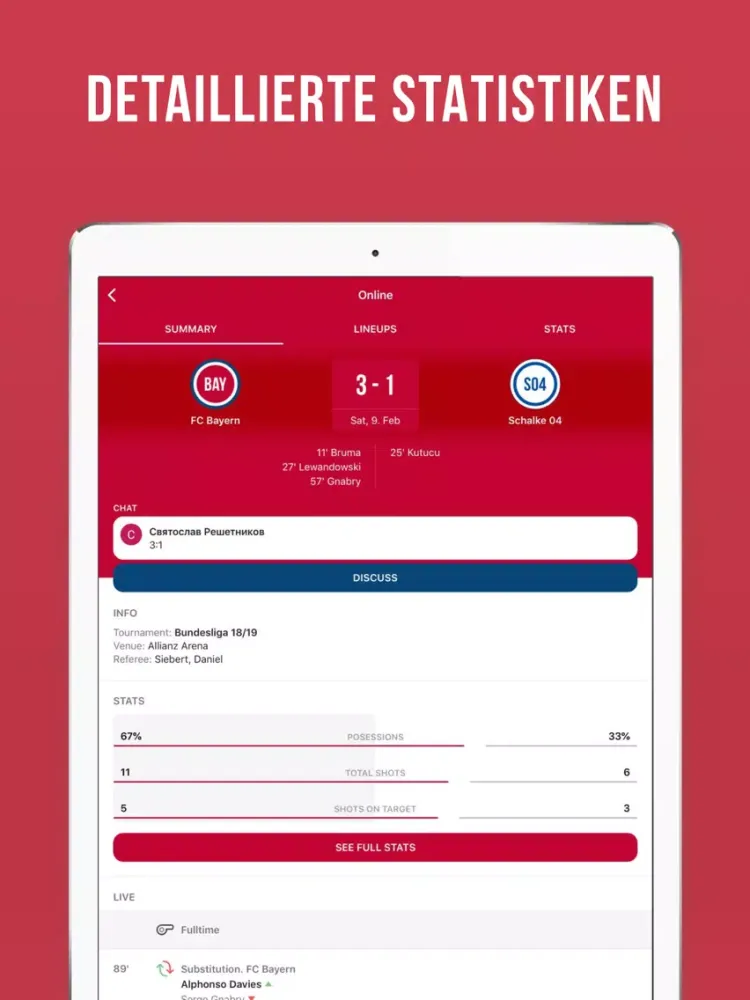 Bayern Live - Inoffizielle iPad  Screenshots