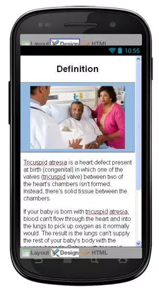 Capturas de tela do Tricuspid Atresia Information
