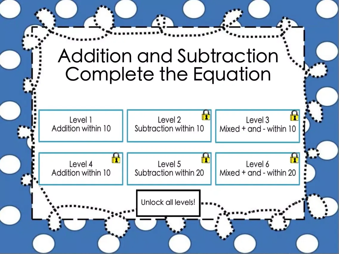 Addition and Subtraction ~ Complete the Equation Free iPad 应用截图