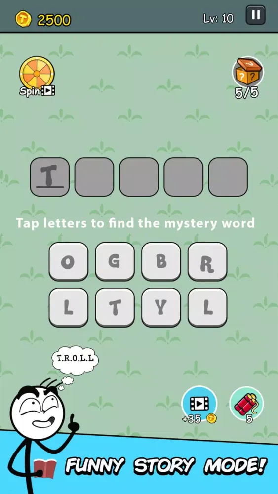 Mr Troll Story - Words Game Screenshots