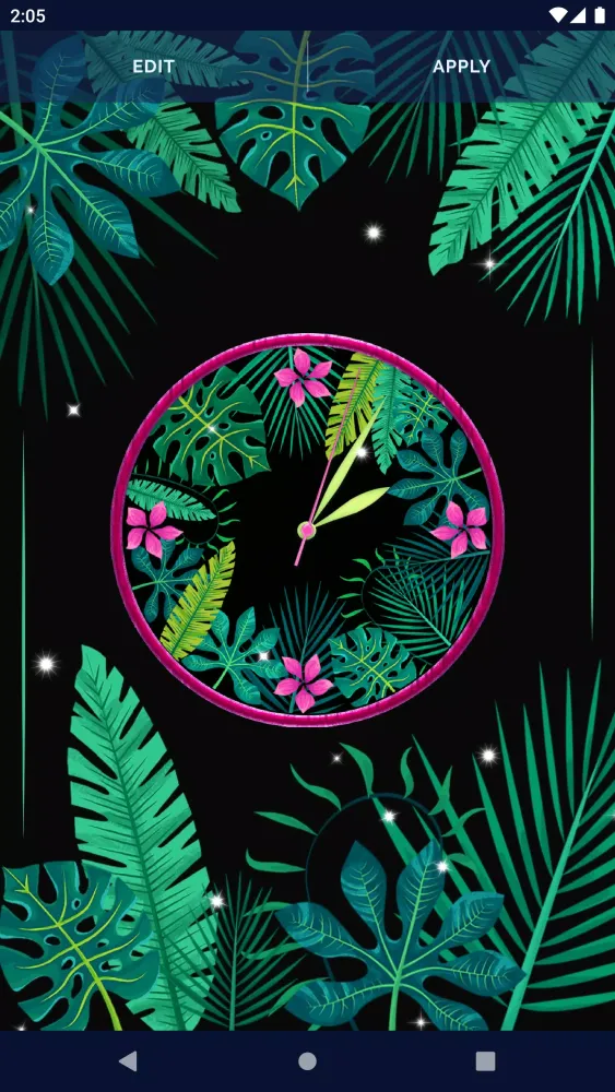Black Jungle Forest Clock Screenshots
