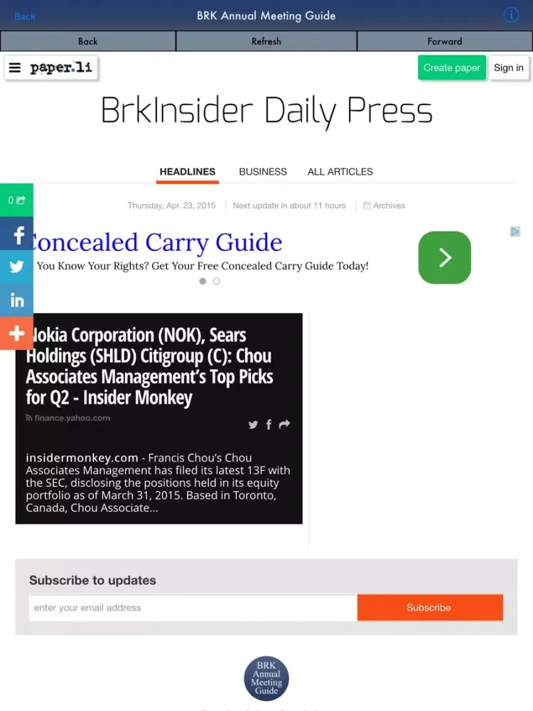 Berkshire Hathaway Meeting Guide iPad 应用截图
