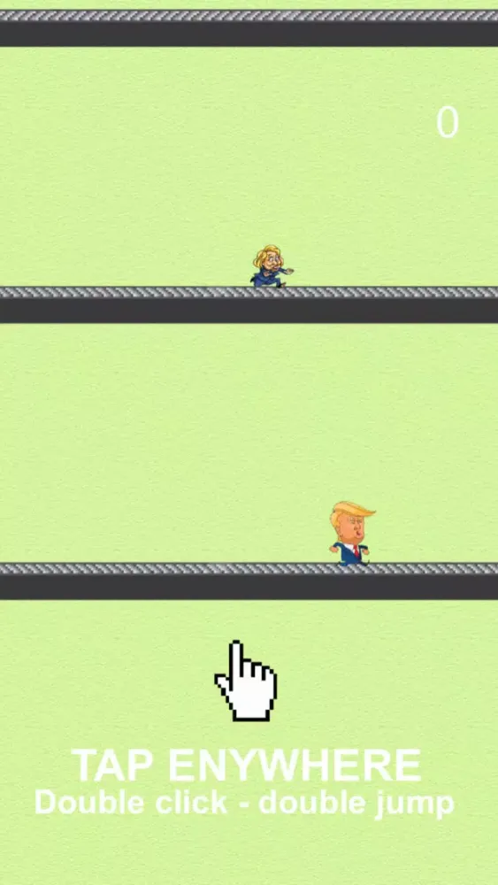 Capturas de pantalla de Trump jump vs Clinton Zombie
