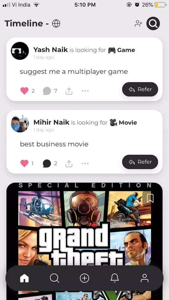 Tangkapan skrin Twig: Movies Books Music Games