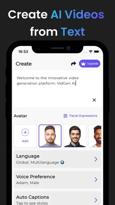 Captures d'écran de VidGen AI: AI Video Generator