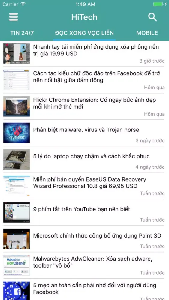 Ảnh chụp màn hình của Tin tuc cong nghe - HiTech