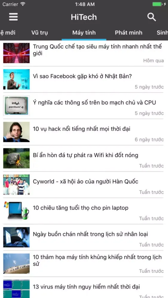 Ảnh chụp màn hình của Tin tuc cong nghe - HiTech