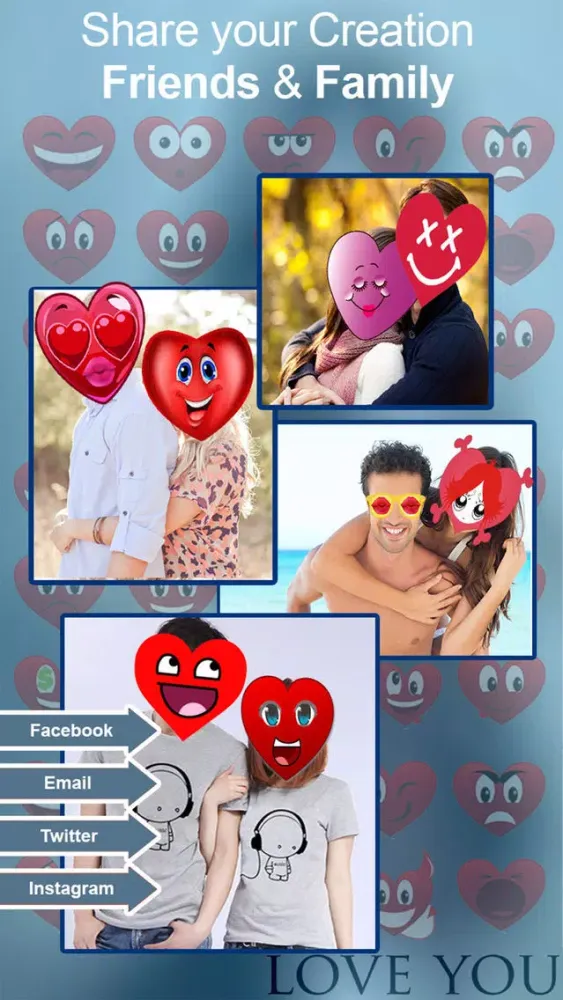 Capturas de tela do Valentine Yourself - Love Emoji Photo Stickers App