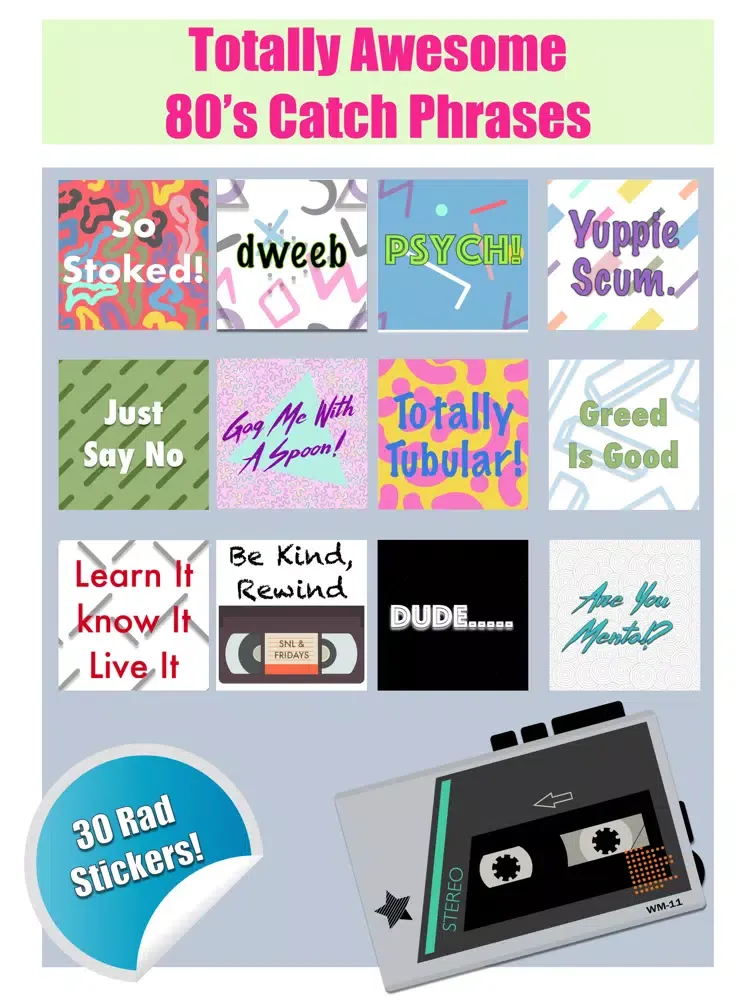 Tangkapan skrin Totally Awesome 80's Stickers iPad 