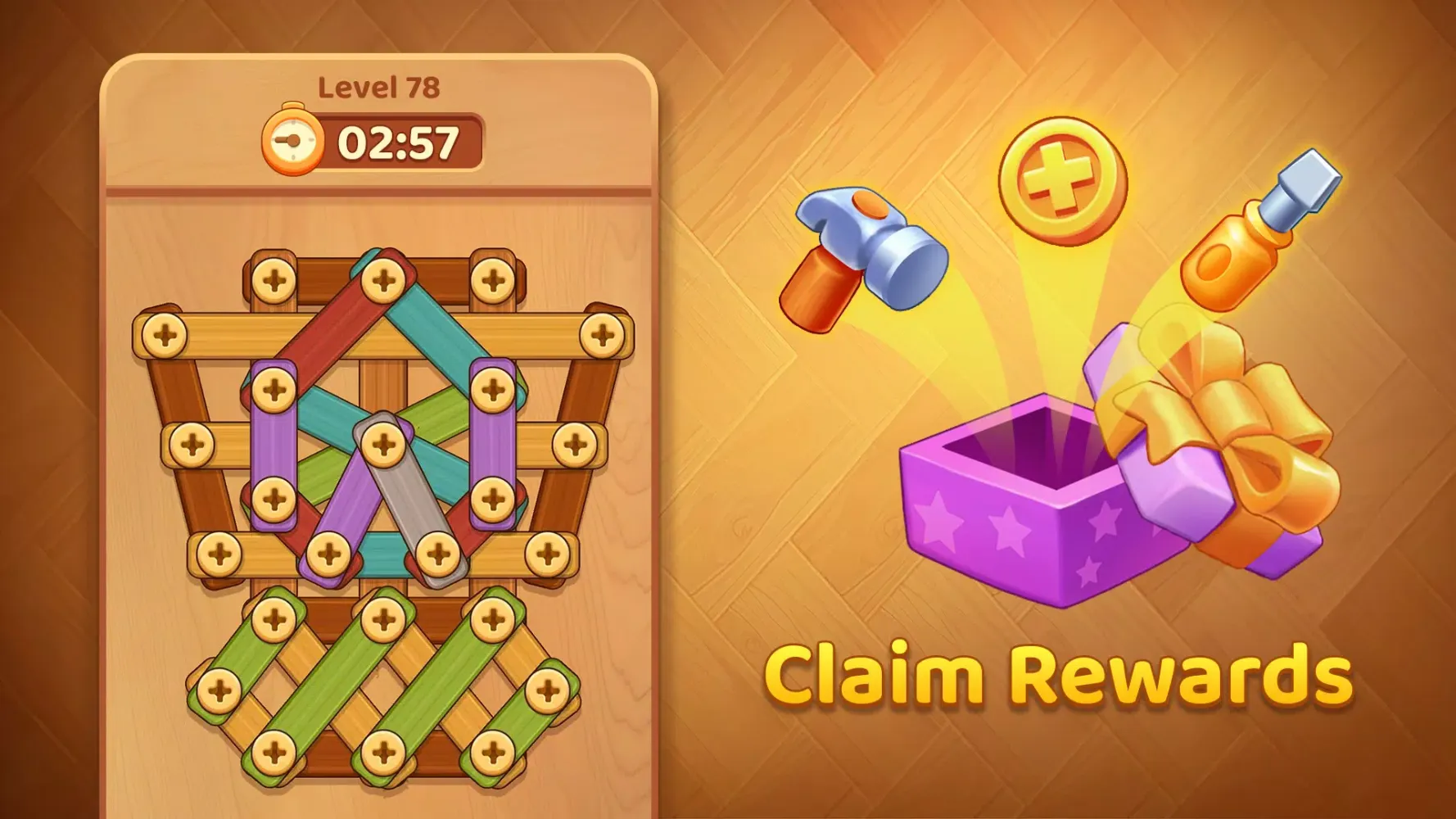 Wooden Screw: Nuts and Bolts Screenshots