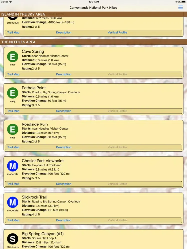 Скриншоты TUA Hikes iPad 