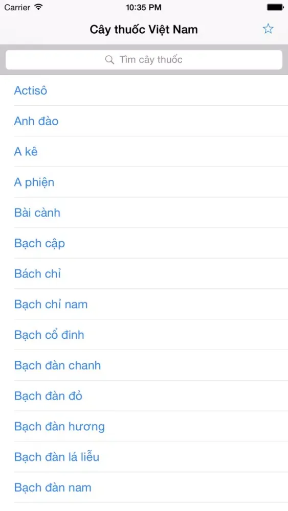 Ảnh chụp màn hình của Từ điển cây thuốc