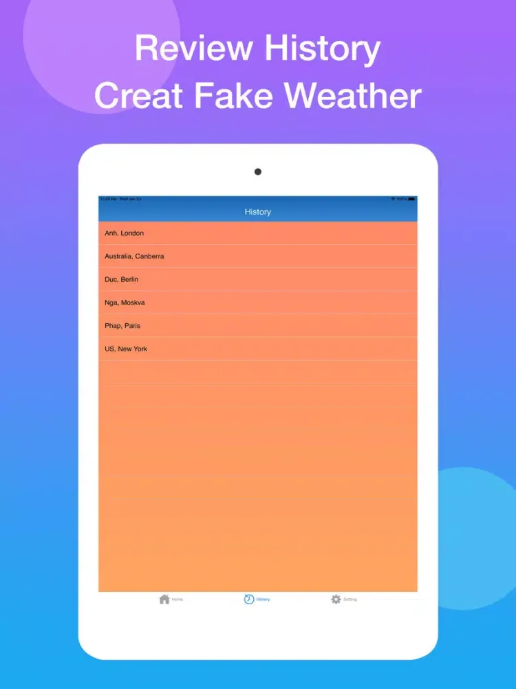 Capturas de pantalla de Create Fake Weather iPad 