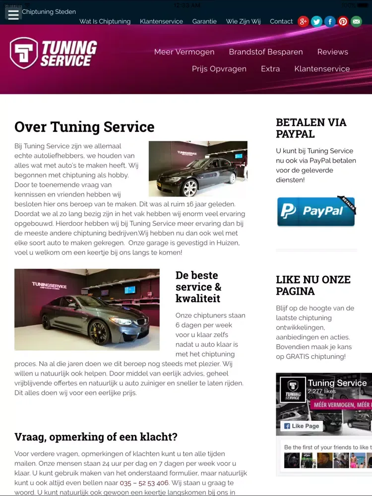 Screenshot di Tuning Service iPad 