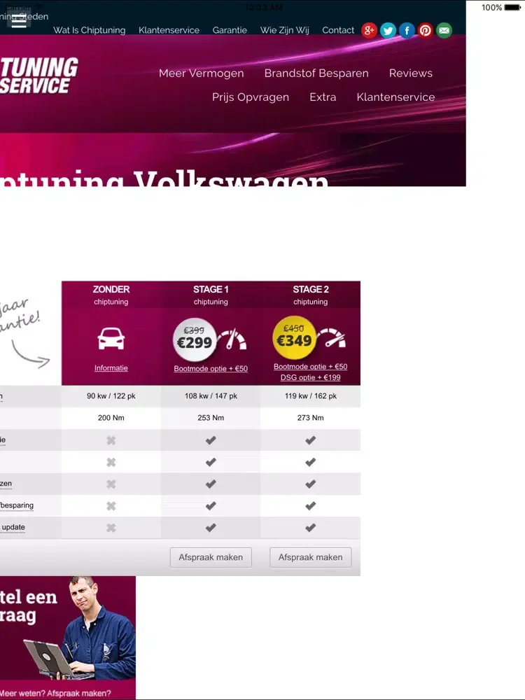 Screenshot di Tuning Service iPad 