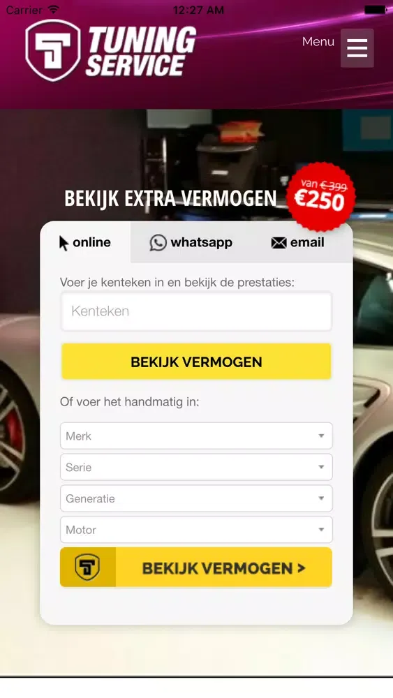Screenshot di Tuning Service