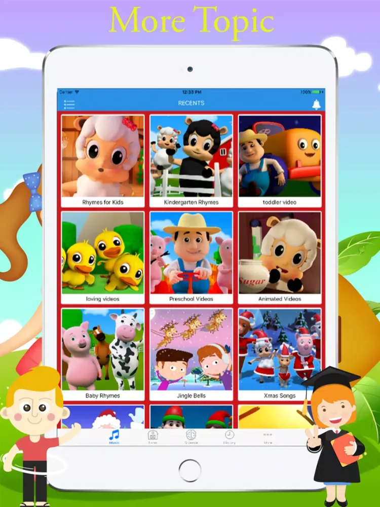 English For Kids - Music Video for YouTube Kids iPad  Screenshots