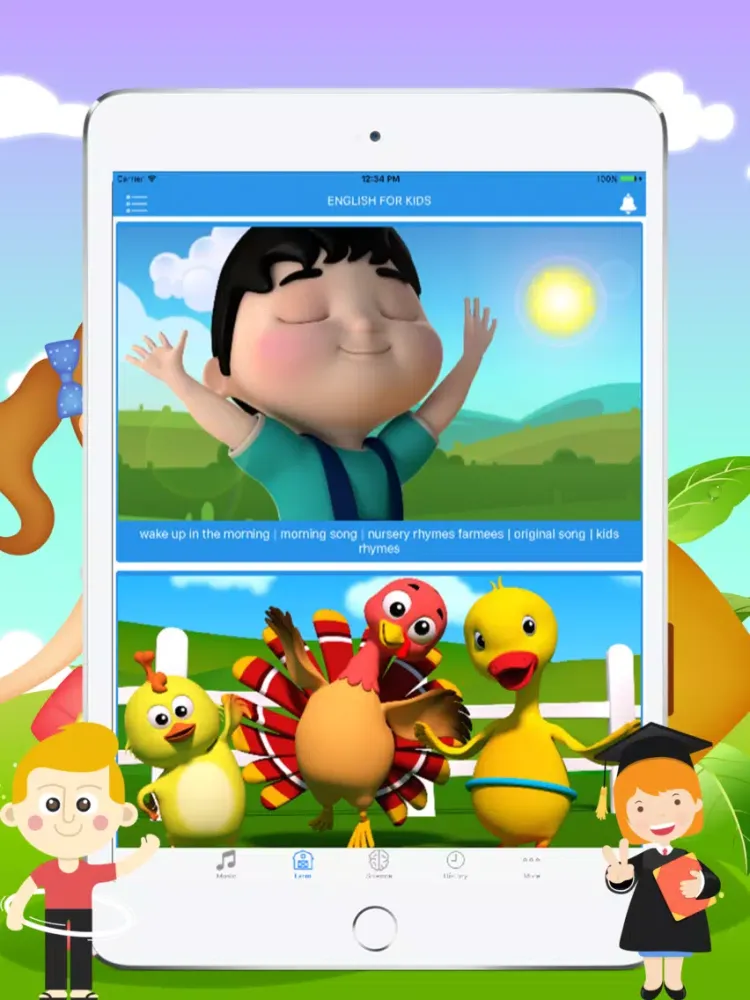 English For Kids - Music Video for YouTube Kids iPad  Screenshots