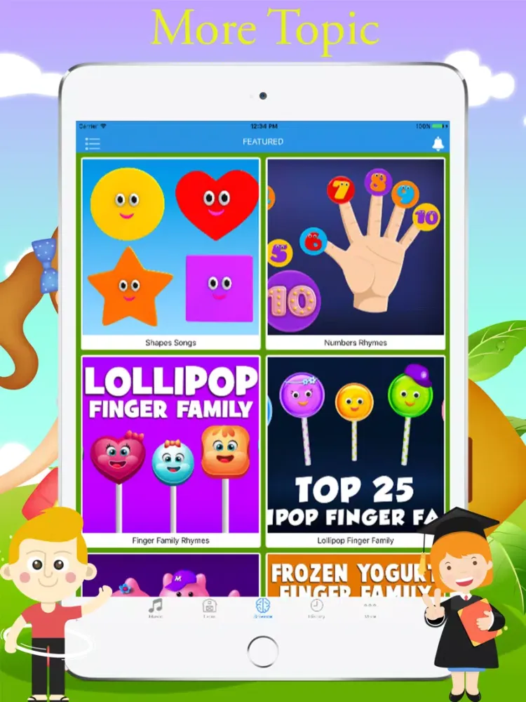 English For Kids - Music Video for YouTube Kids iPad  Screenshots