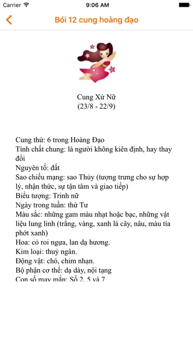 ภาพหน้าจอของ boi 12 cung hoang dao