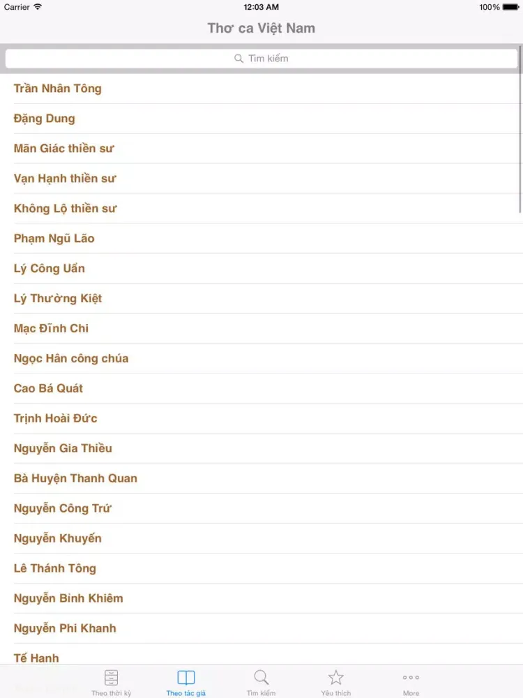 Tuyển tập thơ ca - Thơ Việt Nam qua các thời kỳ iPad 应用截图