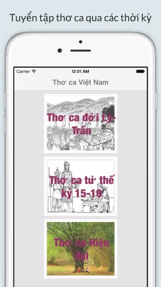 Tuyển tập thơ ca - Thơ Việt Nam qua các thời kỳ应用截图