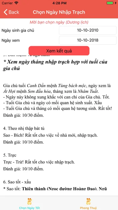Capturas de tela do Xem Ngày Tốt Xấu