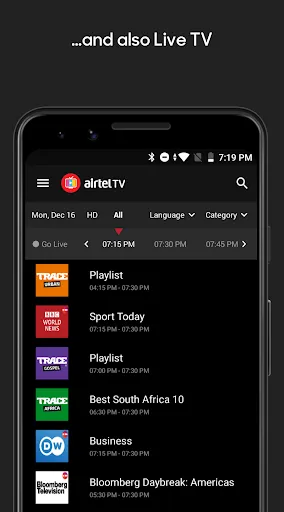Capturas de pantalla de Airtel TV
