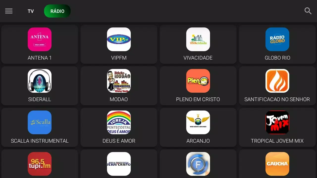Tangkapan layar TVIGO Brasil - TV Ao Vivo