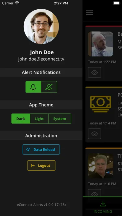 Скриншоты eConnect Alerts