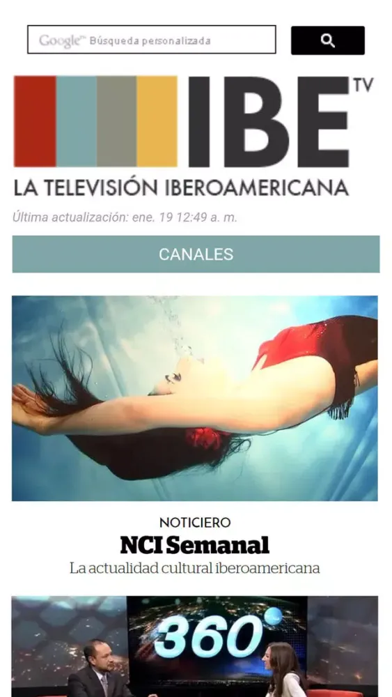 Capturas de tela do IBE.TV
