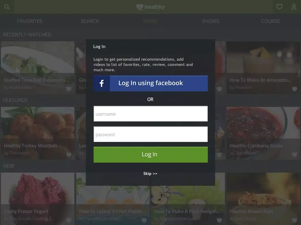 Tangkapan layar Healthy recipes with videos iPad 