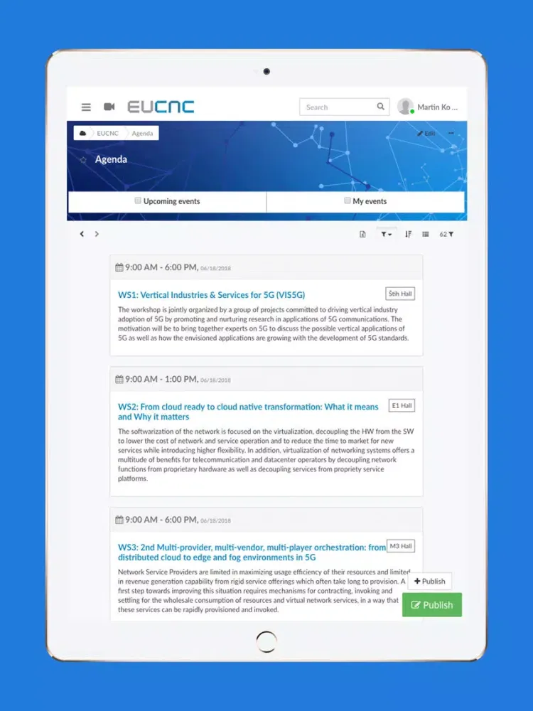 Capturas de pantalla de EuCNC 2018 iPad 