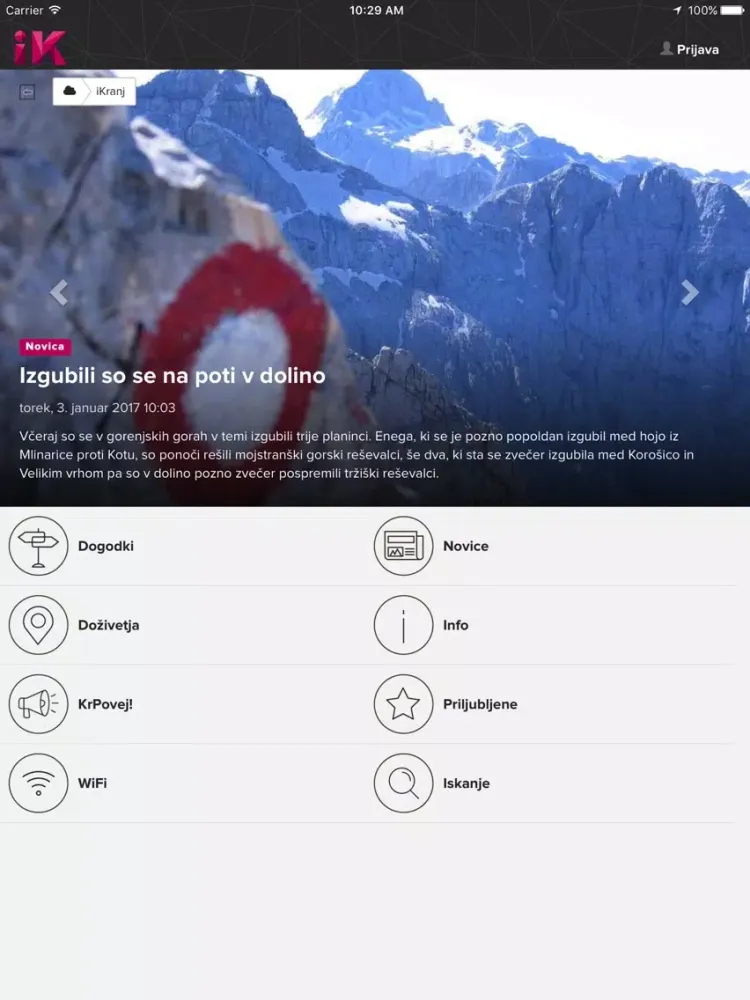 Tangkapan skrin iKranj plus iPad 