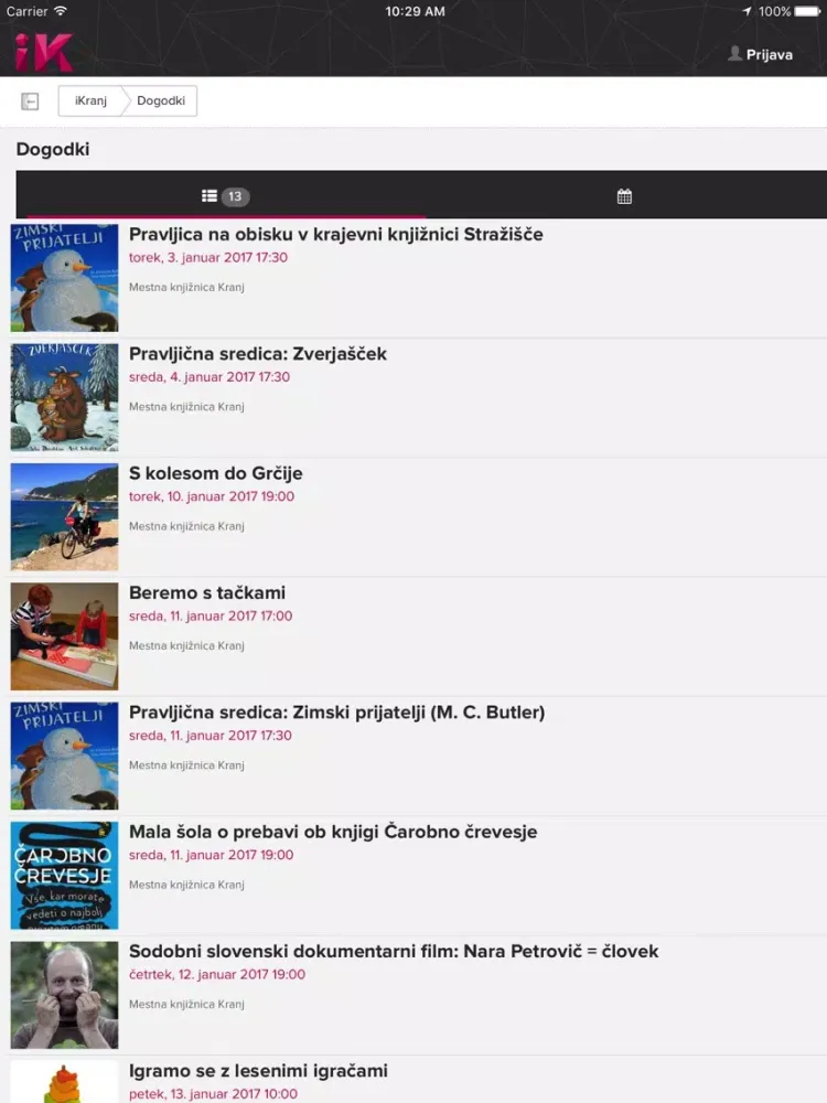 Tangkapan skrin iKranj plus iPad 