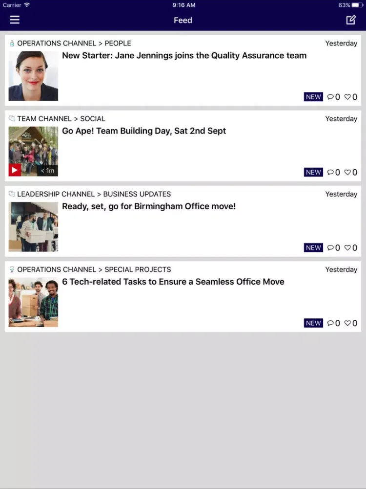 mHub teamHub iPad  Ekran Görüntüleri