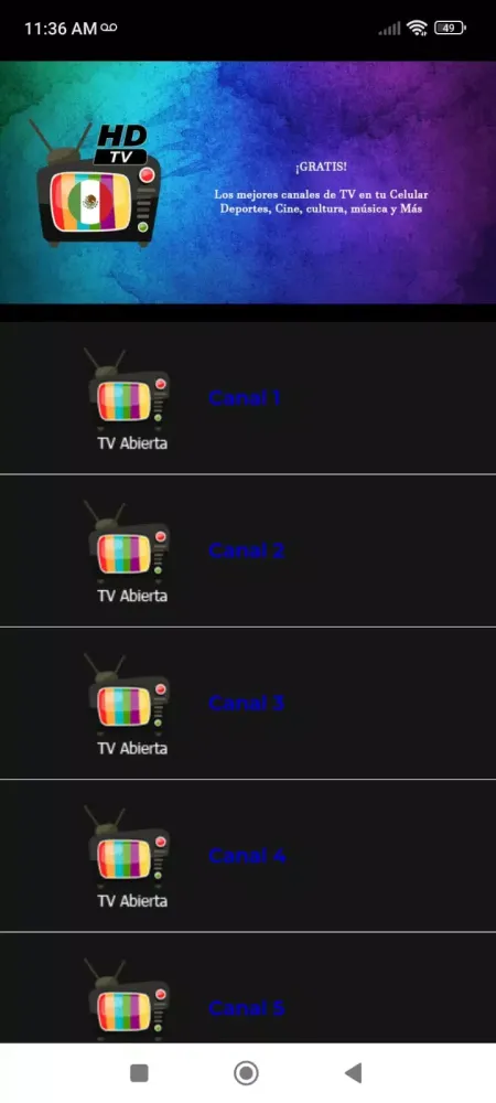 Tangkapan skrin TV México HD