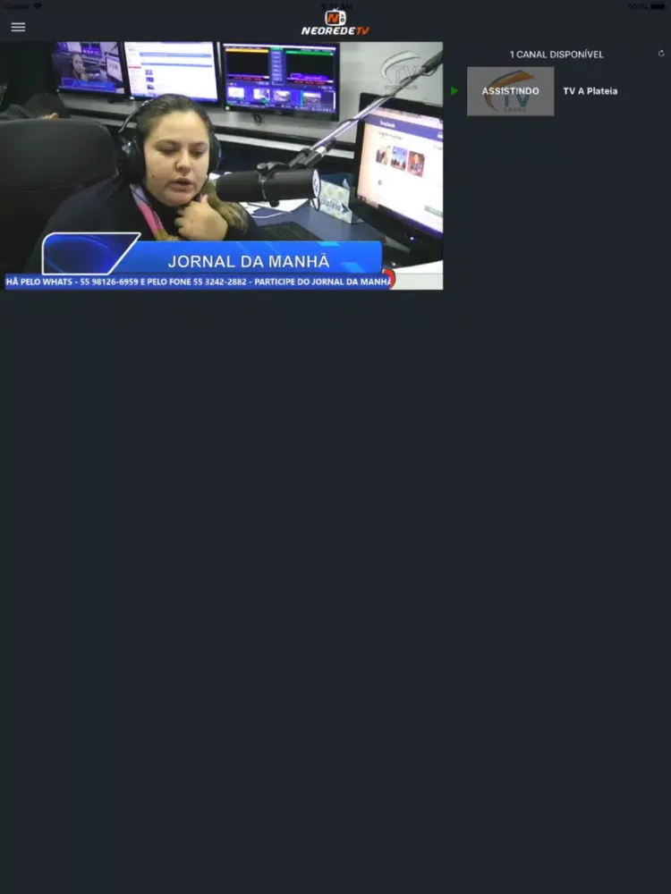 Capturas de tela do Neorede TV iPad 