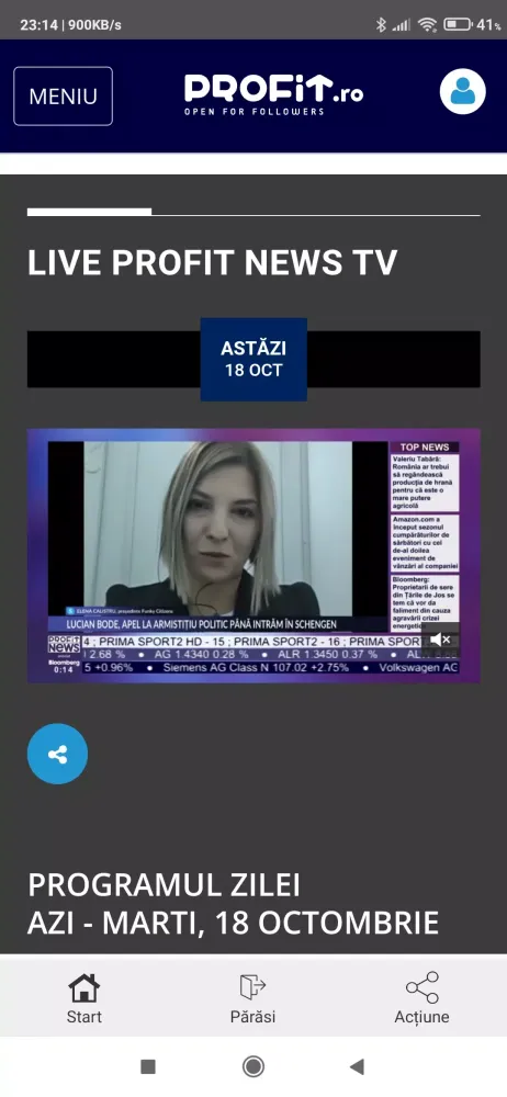Tangkapan skrin TV România DVB - IPTV