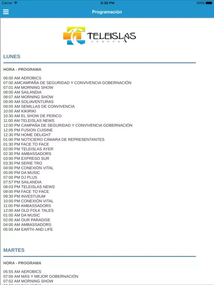 TeleIslas App Oficial iPad  Screenshots