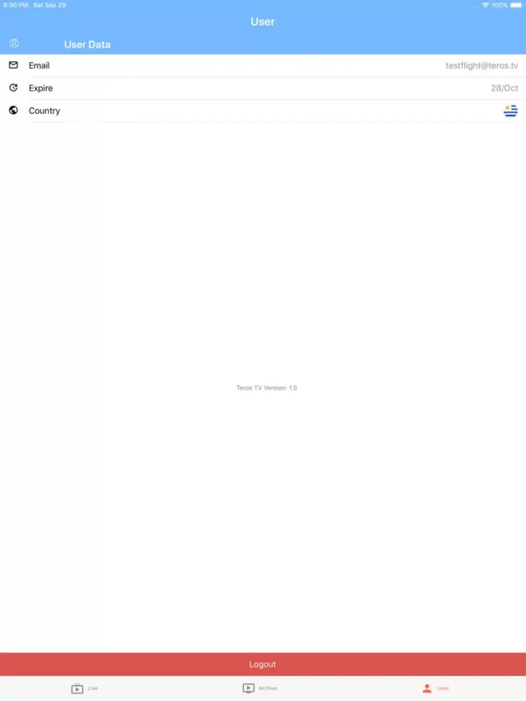 Teros TV iPad  स्क्रीनशॉट