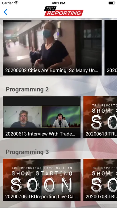 Captures d'écran de TRUreporting