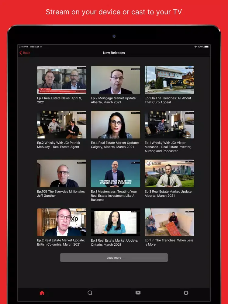 The REIN Channel iPad  Screenshots