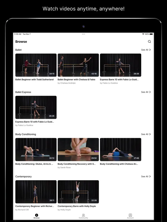 Ảnh chụp màn hình của Sydney Dance Classes On Demand iPad 