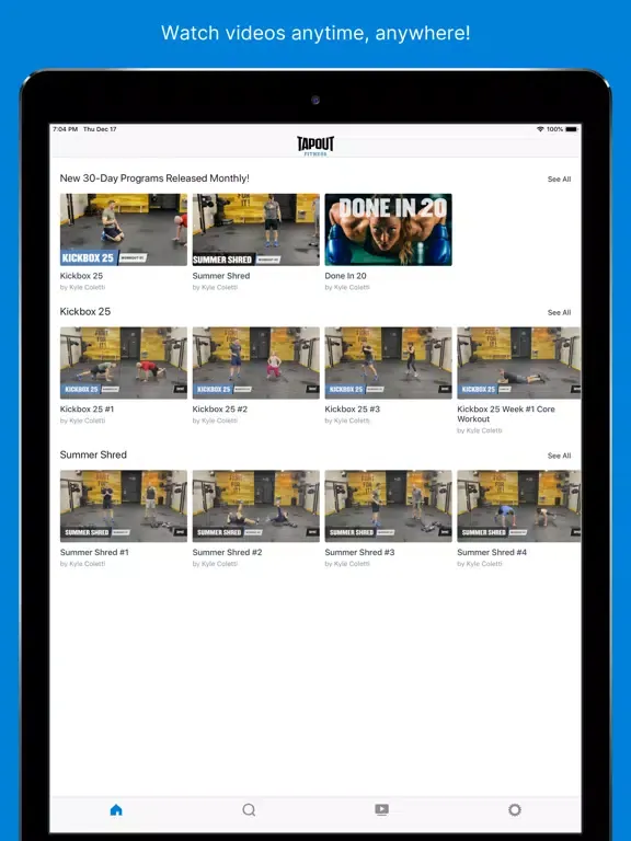 Tapout Fitness TV iPad  स्क्रीनशॉट